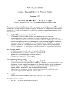 HWSC Research grant application 2013