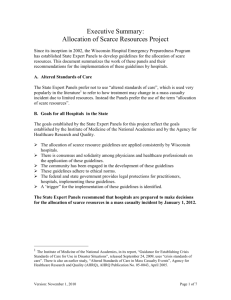 The Allocation of Scarce Resources Project