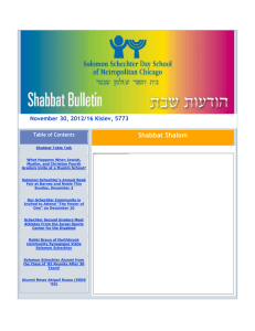 Shabbat Bulletin 11.30.2012 - Solomon Schechter Day School