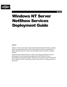 Overview of the NetShow Services Deployment Guide