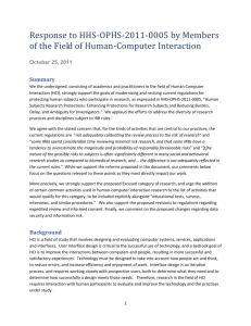 final letter . - HCI Community Discussion of Proposed