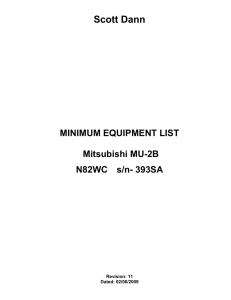 Scott Dann's Sample Minimum Equipment List (MEL) - MU