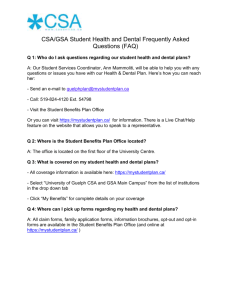CSA/GSA Student Health and Dental Frequently Asked Questions