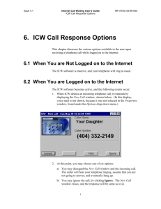 Section 6: ICW Call Response Options