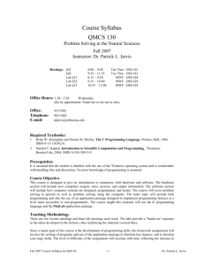 2007FallQM130Syllabus - University of St. Thomas