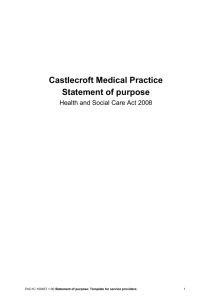 Statement of purpose - Castlecroft Medical Practice
