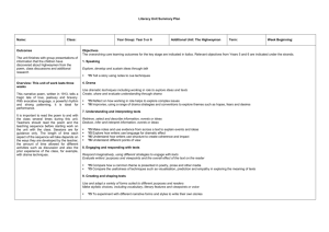 Literacy Unit Summary Plan - Lancashire Grid for Learning