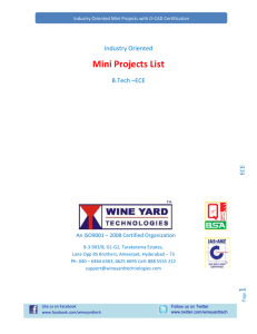 Industry Oriented Mini Projects List B.Tech –ECE Solar / Wind