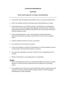 Counseling Memorandum Guidelines and Templates