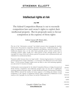 Stikeman Elliott 1 Intellectual rights at risk July 1999 The federal