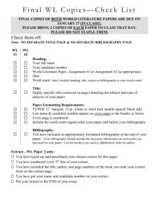 World Literature Papers Check List