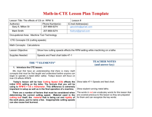 M02 Lesson Plan (Cutting Speed Effects on RPMs) - Math-In-CTE