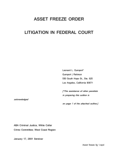 Asset Freeze Litigation 7-11-06