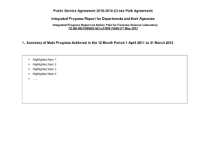 Progress Template for Departments April 2012