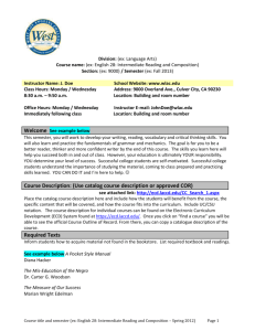 Syllabus Template - West Los Angeles College