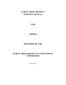 Training Manual - Public Procurement and Concessions Commission