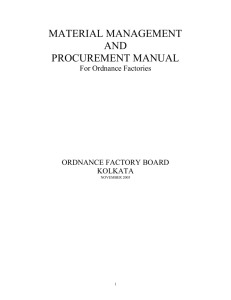 Purchase Manual of Indian Ordnance Factories