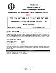 EET 229 Elements of Industrial Controls with PLCs Lab