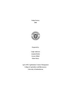 Ag Ec 495 - Student Agribusiness Plan Collection