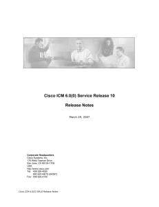 ICM 6.0(0) SR9 Release Notes