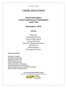 Carmel Clay Schools CARMEL HIGH SCHOOL Parent Information