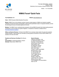 WIMAX FORUM™ QUICK FACTS