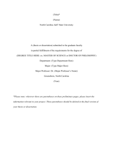 Thesis Template - North Carolina Agricultural and Technical State