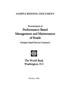 performance-based management and maintenance of