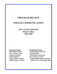 Program Review, Speech Communication