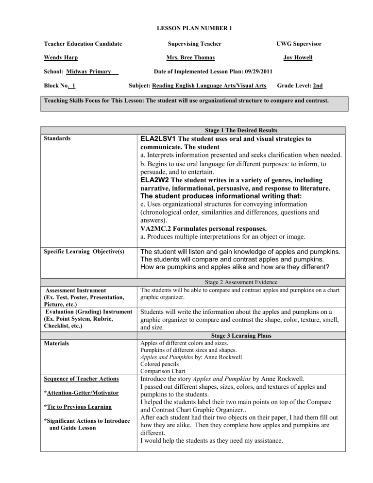 Lesson Planning Template