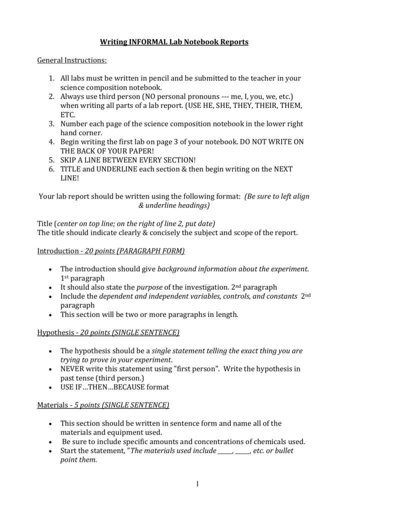 Lab report introduction in past tense