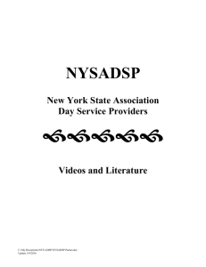 Video Library - New York State Association of Day Service Providers