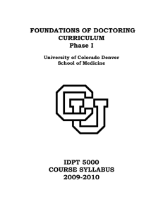 Foundations of Doctoring Curriculum
