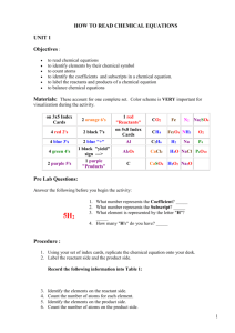 HOW TO READ CHEMICAL EQUATIONS