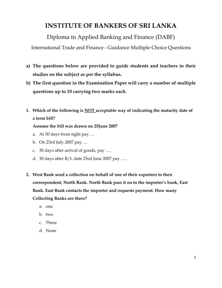 essay type questions on international trade