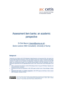 What is assessment item banking