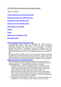 The Securities Borrowing and Lending Market in Taiwan