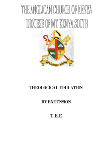 T.E.E Report - anglican diocese of mt. kenya south