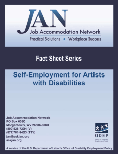 Fact Sheet Series: Self-Employment for Artists with Disabilities