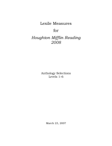 Houghton Mifflin 1st-6th Lexile Levels