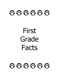 First Grade Facts Absenteeism: If for any reason your child misses