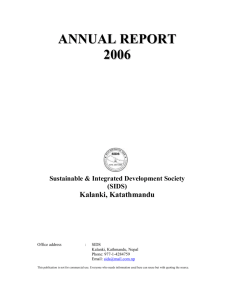 Full Report - Sustainable & Integrated Development Society
