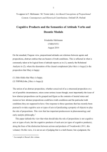 Cognitive Products and the Semantics of Attitude Verbs and Deontic