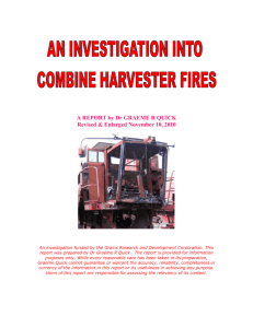 harvester fires - Grains Research & Development Corporation