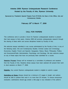 Arteries: Ryerson Undergraduate Research