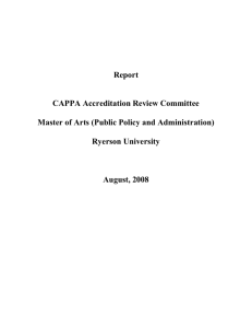 Report from the CAPPA Accreditation Review Committee for the