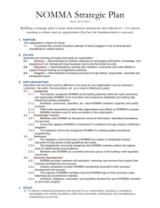 NOMMA Strategic Plan - March 2013 (Latest Ver.)