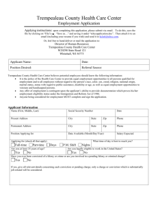 Employment Application - Trempealeau County Health Care Center