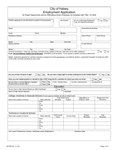 MOA Job Application Form