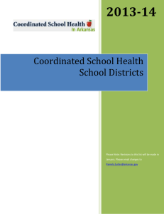 2012-2013 Coordinated School Health School Disticts